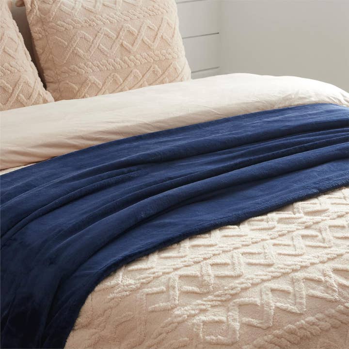 home mart goods - Wholesale Throw Blanket - 50"x60" Navy Blue Soft Warm Cozy Bed Throw Blanket4