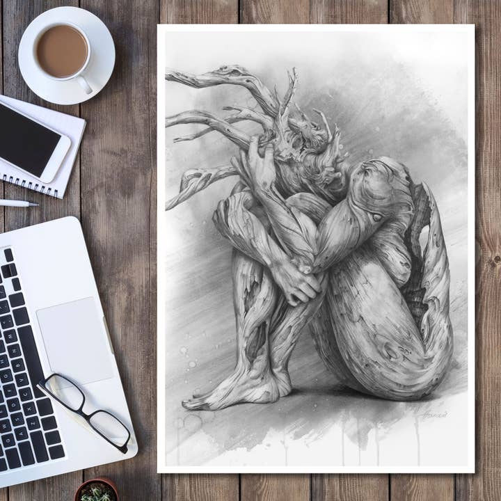 'Skin Deep'- greyscale art print for wholesale by Fiona Francois Art