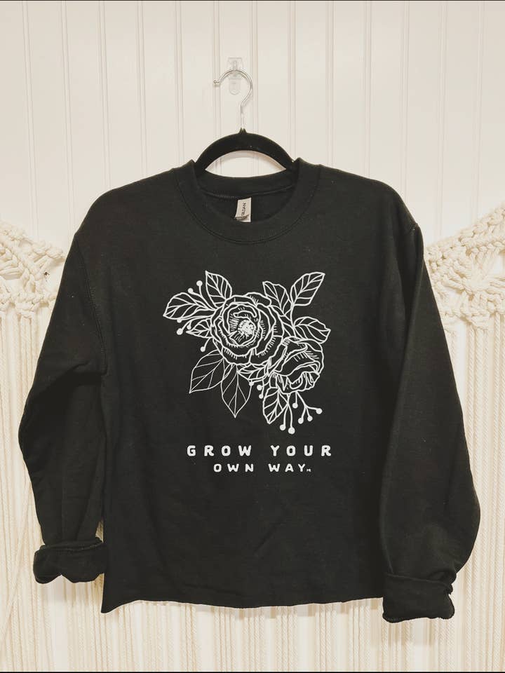 Grow Your Own Way Black Crewneck for wholesale by Magnolia Ranch Originals