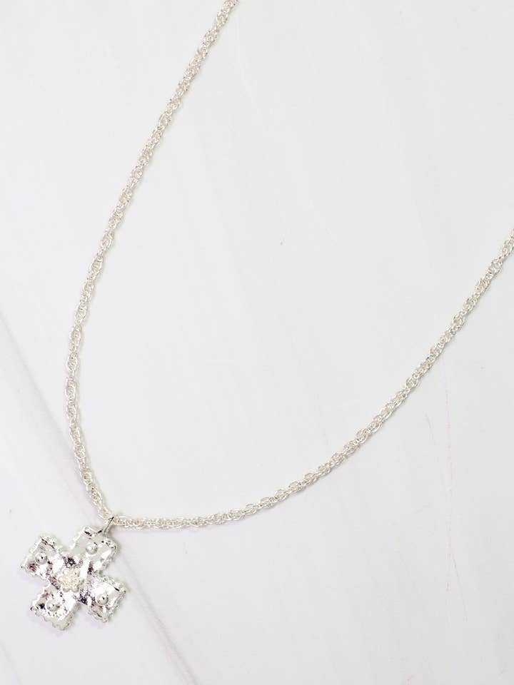 Rexburg Cross Necklace Silver for wholesale by Caroline Hill
