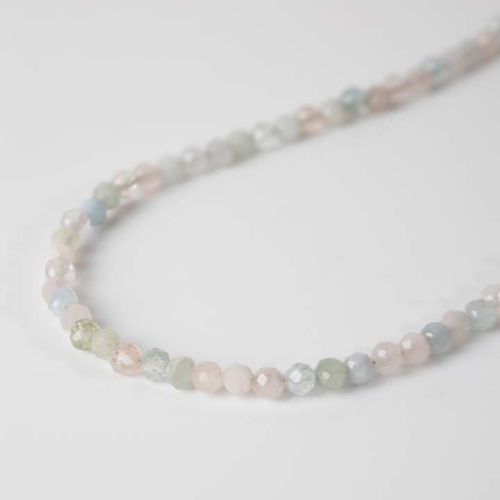 Beryl 4mm Moonstone Gold Beaded Necklace for wholesale by Wanderlust + Co