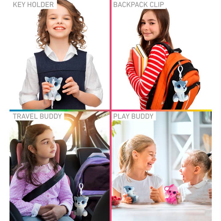 Cota Global - Wholesale Stuffed/Plush Toy - Kids & Baby - Big Eye Keychain - Wolf2