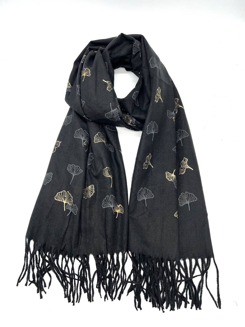 LINETA – wholesale Slöja - Dam – HH-191 Gingko förgylld halsduk0