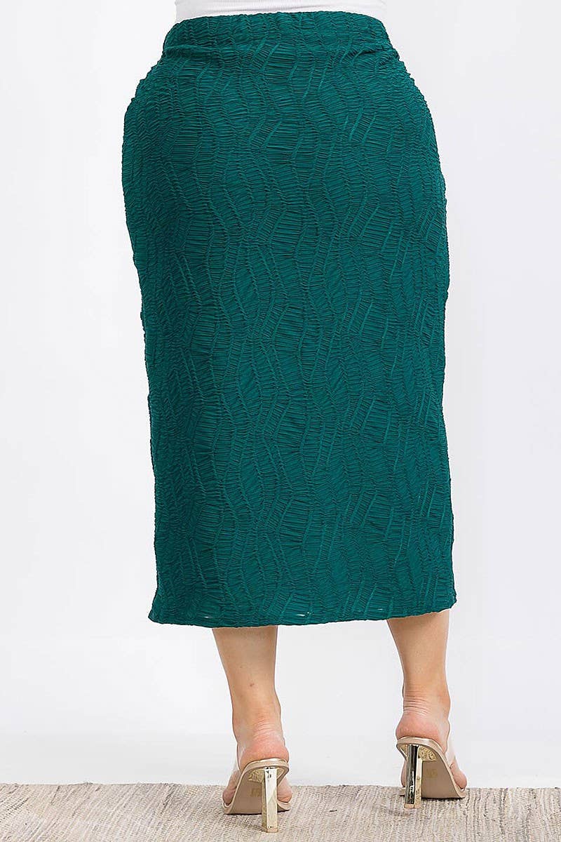 ROUSSEAU – Engroshandel Nederdel - Dame – MAKSINEDERDEL MED ELASTISK TALJE OG RYNKEDETALJER7