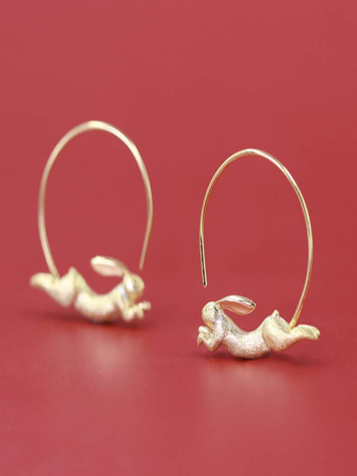 Sterling Silver Rabbit Hoop Earrings in 925 Sterling Silver and other Purchase Wholesale roller rabbit. Free Returns & Net 60 Terms on Faire trending on Faire.