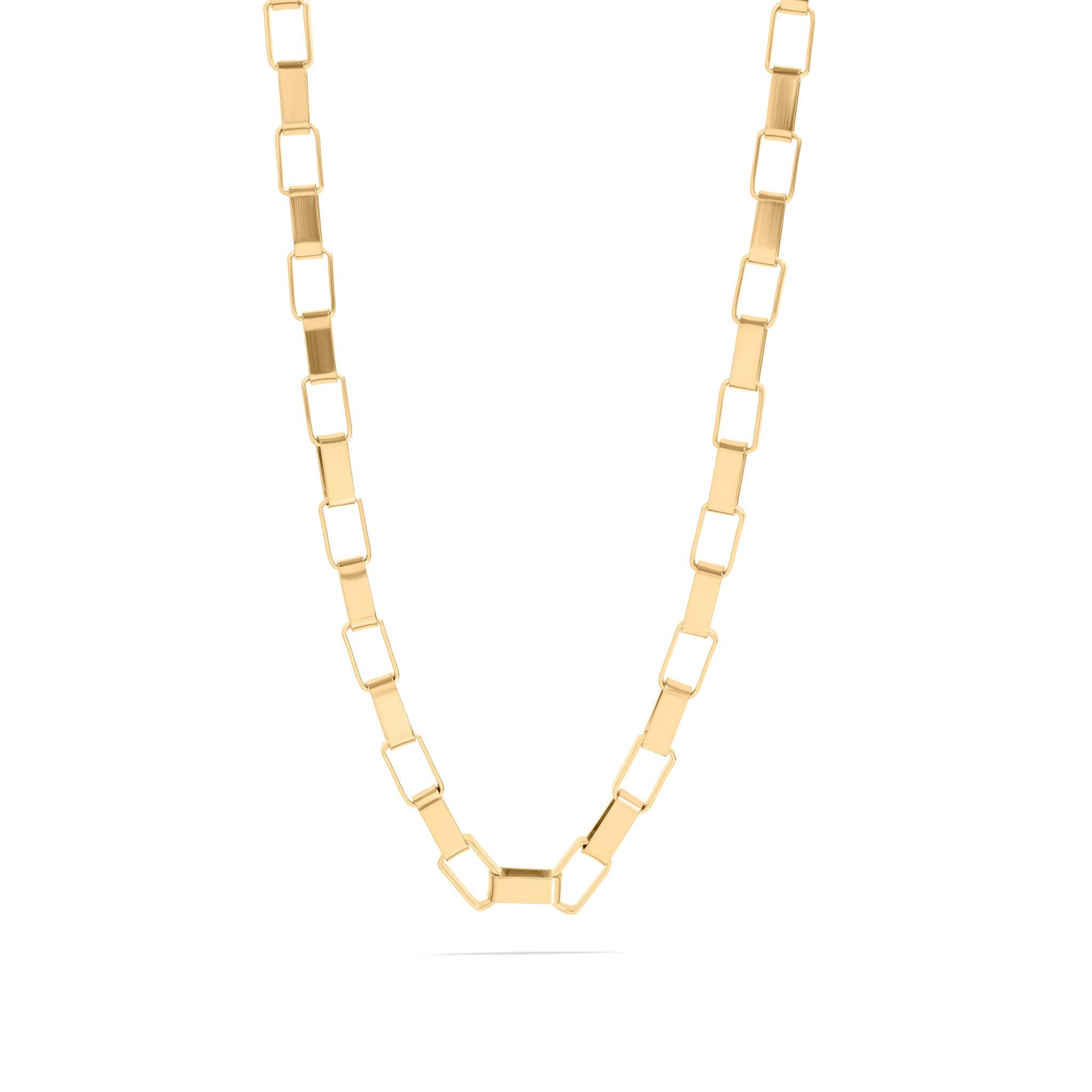 WJW - Wholesale Link & Chain Necklace - 18K Gold PVD Stainless Steel Thick Paperclip Chain0