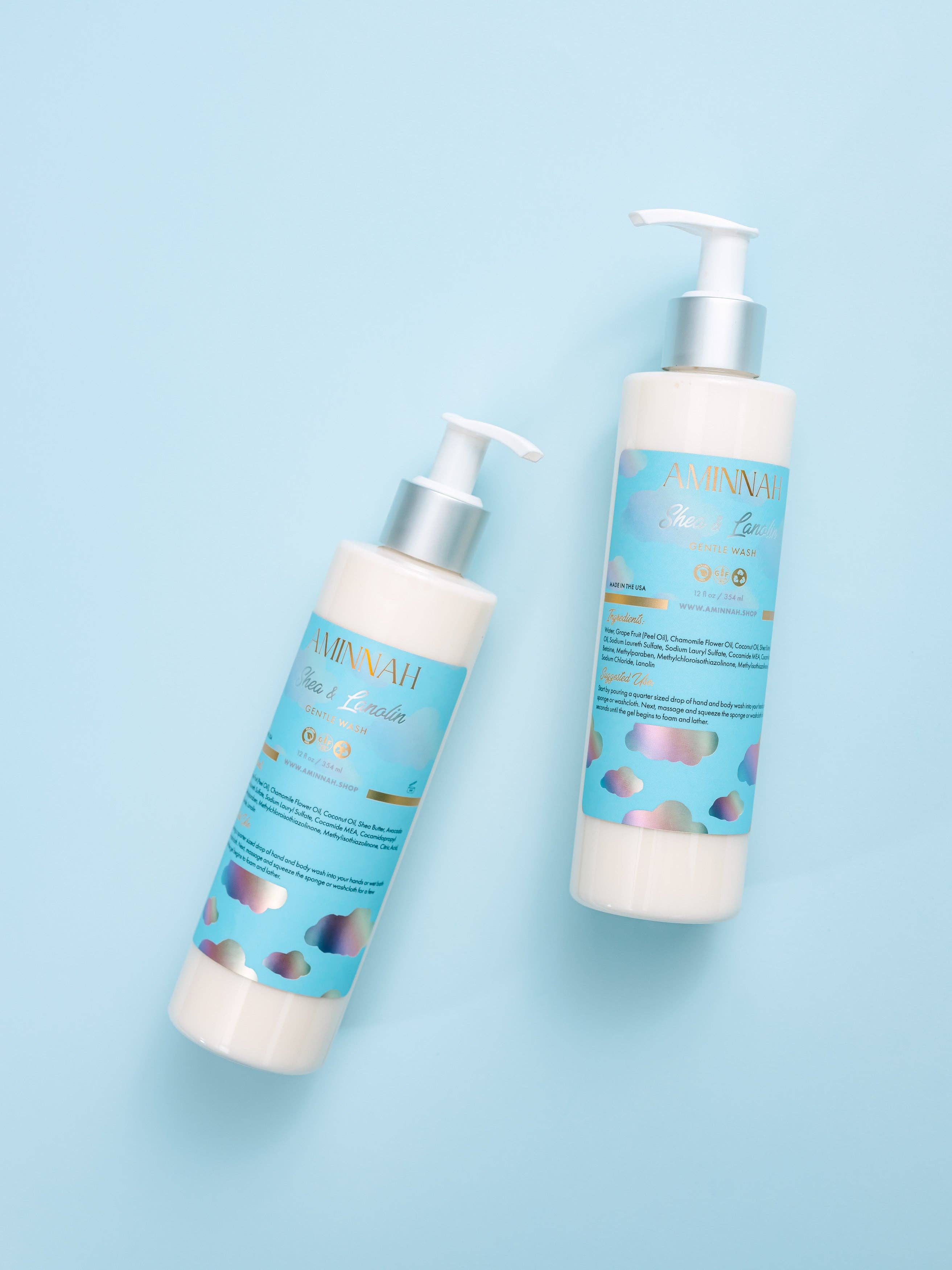 AMINNAH - Wholesale Body Wash/Shower Gel - Eczema (Shea & Lanolin) Gentle Cleanser