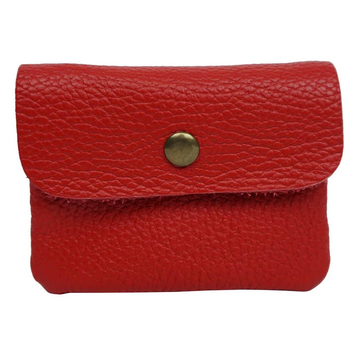 Anais - Wholesale Wallet - Women's - Plain leather wallet with matte gold metal button PMD2700M1