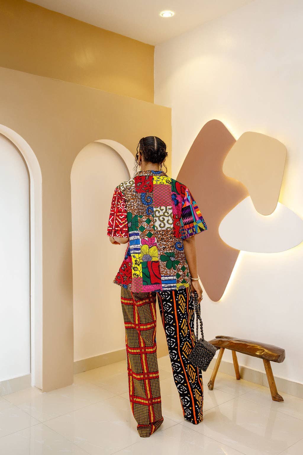 DUA MENKA - Vente Ensemble haut et pantalon (PAS d'intérieur) - Femme - Ensemble Chemise & Pantalon Patchwork Umunna2