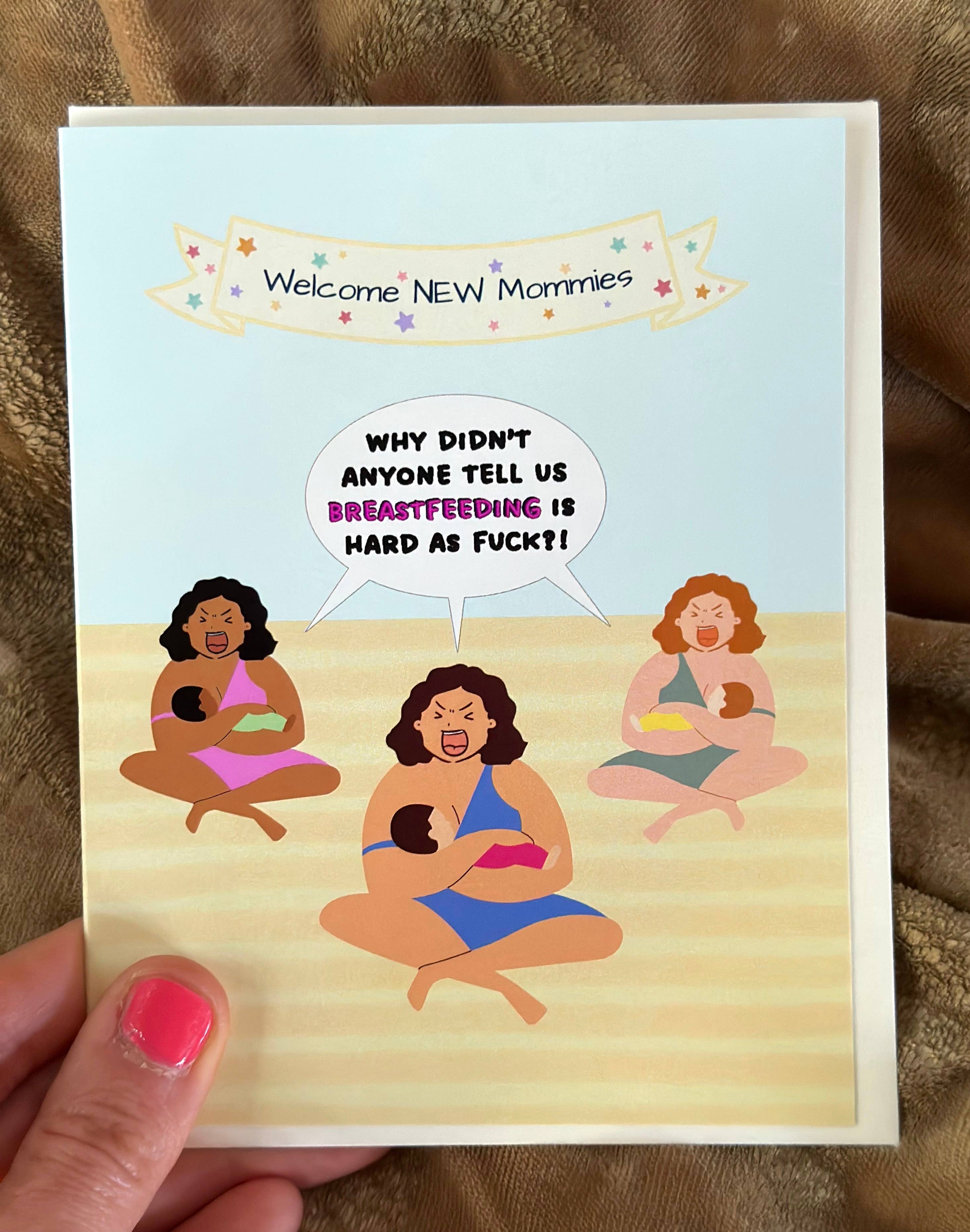 Hero Of The Story – wholesale Baby tillkännagivningskort – AMNING - graviditet rolig mamma mamma humor ny bebis2