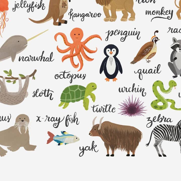 LoveLight Paper – wholesale Art print – Kids & baby – Animal Alphabet Chart - Art Print3