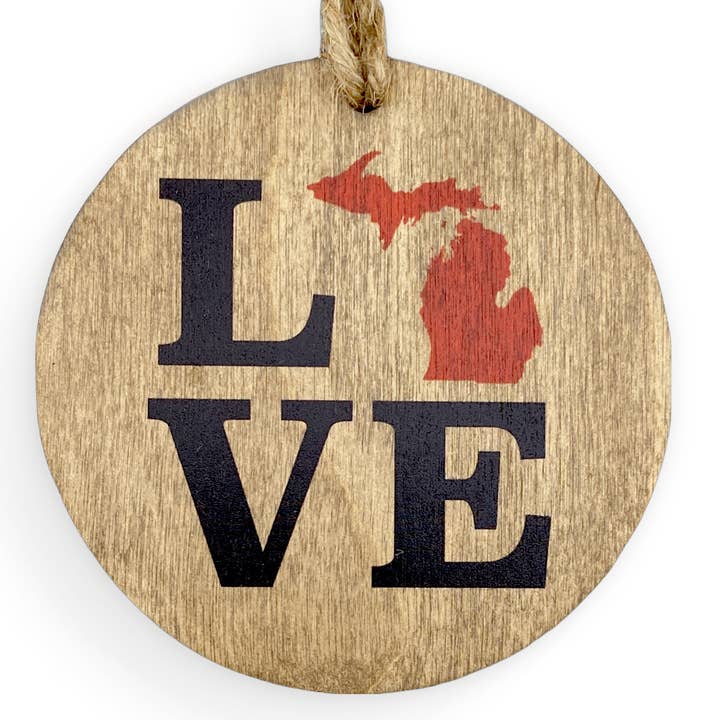 Love Michigan or "Your State" Ornament for wholesale by Noomoon