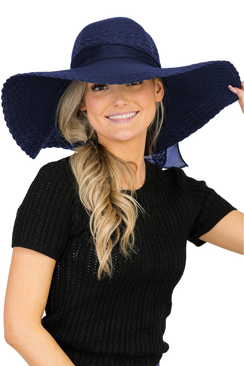 Cap Zone – Engroshandel Stråhat – til kvinder – Kammusling Hem Jute Chiffon bue papir halm Floppy solhat15