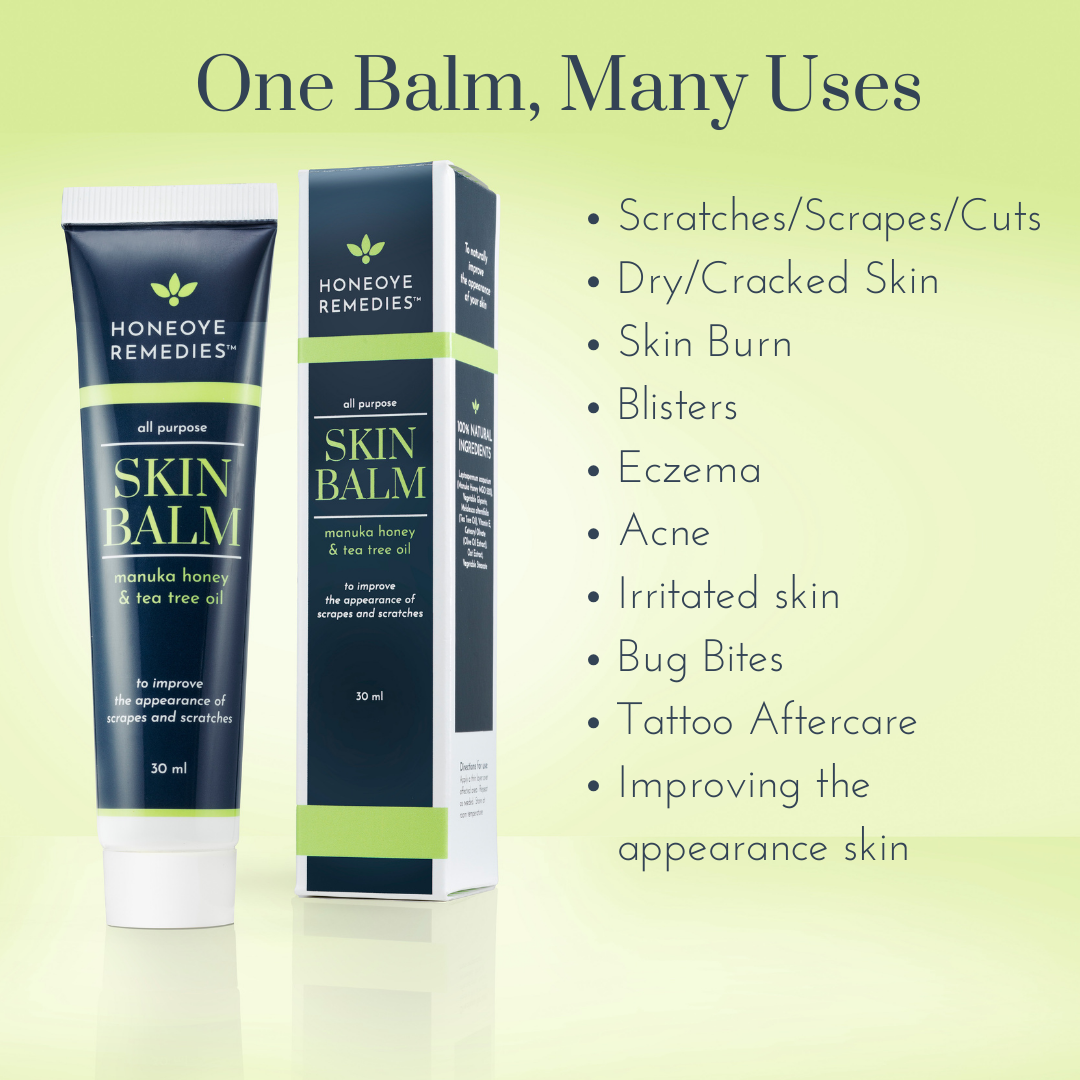 Honeoye Remedies - Wholesale Healing Salve/Balm/Cream - SAVE (MGO 550+) - Skin Balm, 8-pack with PDQ Display (30mL)5