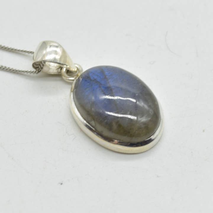 Oriental Direct Craft Supplies - Wholesale Individual Charm/Pendant - Labradorite Pendant in 925 Silver, 2.3cm-3.5cm, No Chain9