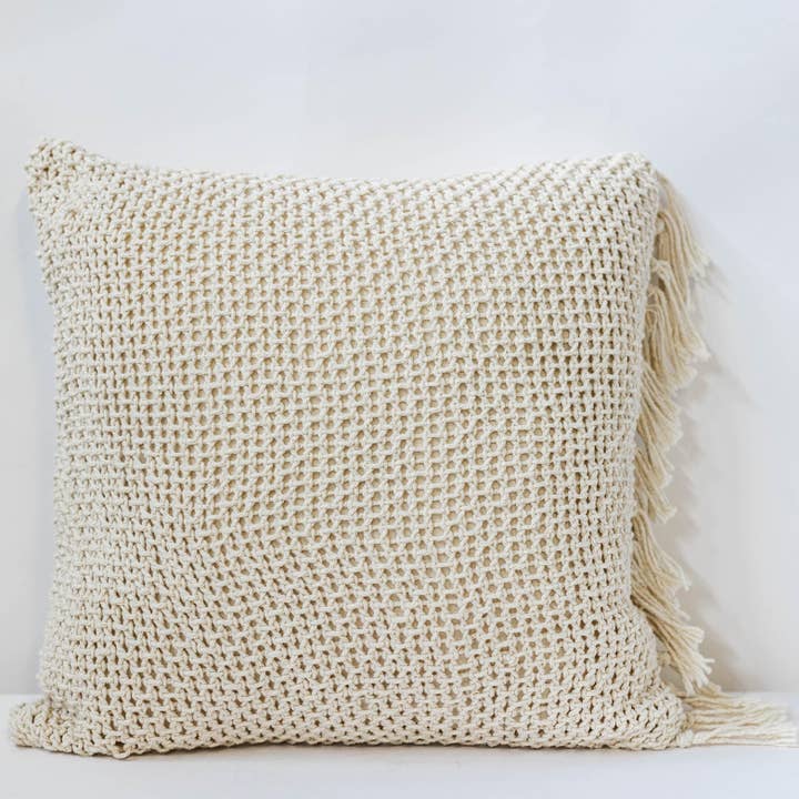 Housse de coussin de 18 po x 18 po en tissu tissé filet pour la vente par Forpost Trade Inc