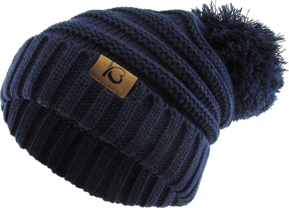 KBETHOS – Großhandel Beanie – Damen – Chunk Pom Pom Grobstrick-Mütze mit Zopfmuster und Rippenstrick41