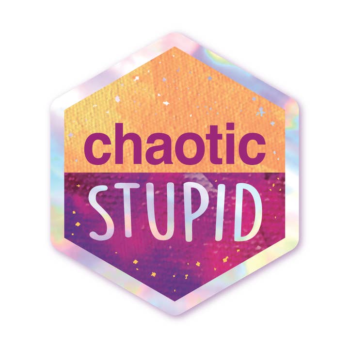 Chaotic Stupid - Autocollant hexagonal holographique pour la vente par Schlady