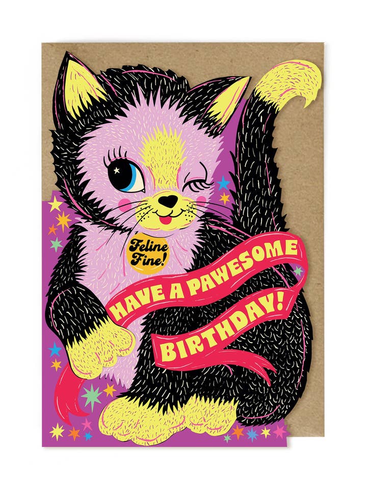 PAWSOME CAT for wholesale by Cath Tate Cards