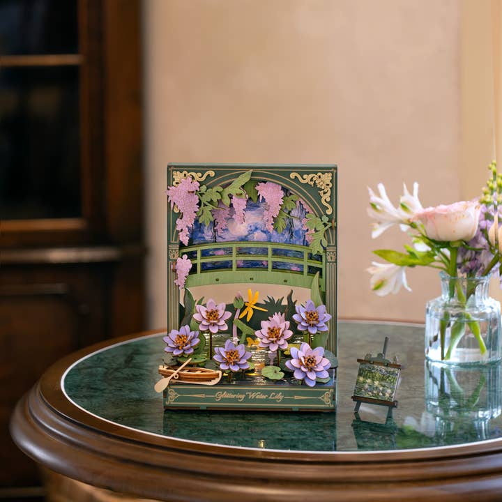 Hands Craft - Vente Puzzle – enfant - Puzzle en bois 3D : Nénuphar scintillant4