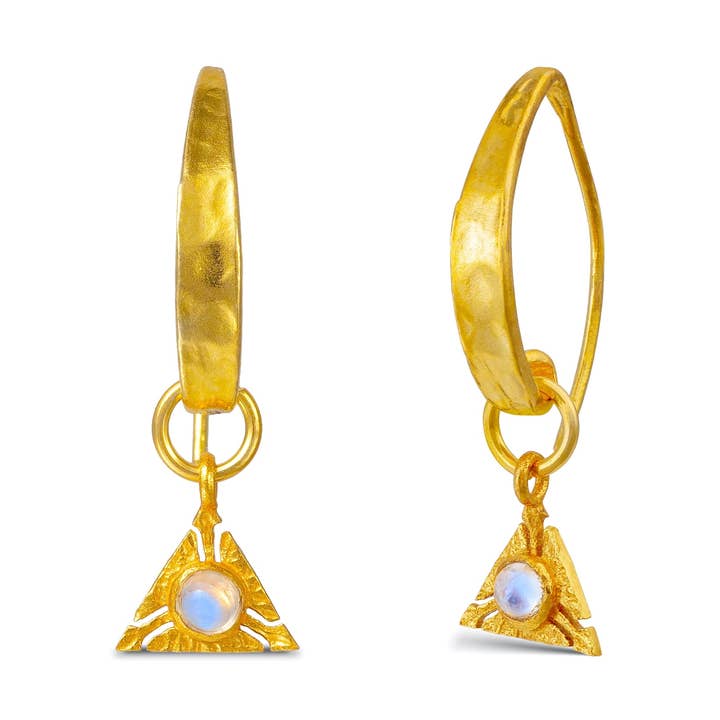 Terra - Brincos Geométricos da Pedra da Lua por atacado de Lunar James