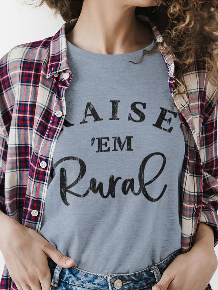 Raise 'em Rural Graphic Tee | Summer | Midwest and other Purchase Wholesale raise them rural. Free Returns & Net 60 Terms on Faire trending on Faire.