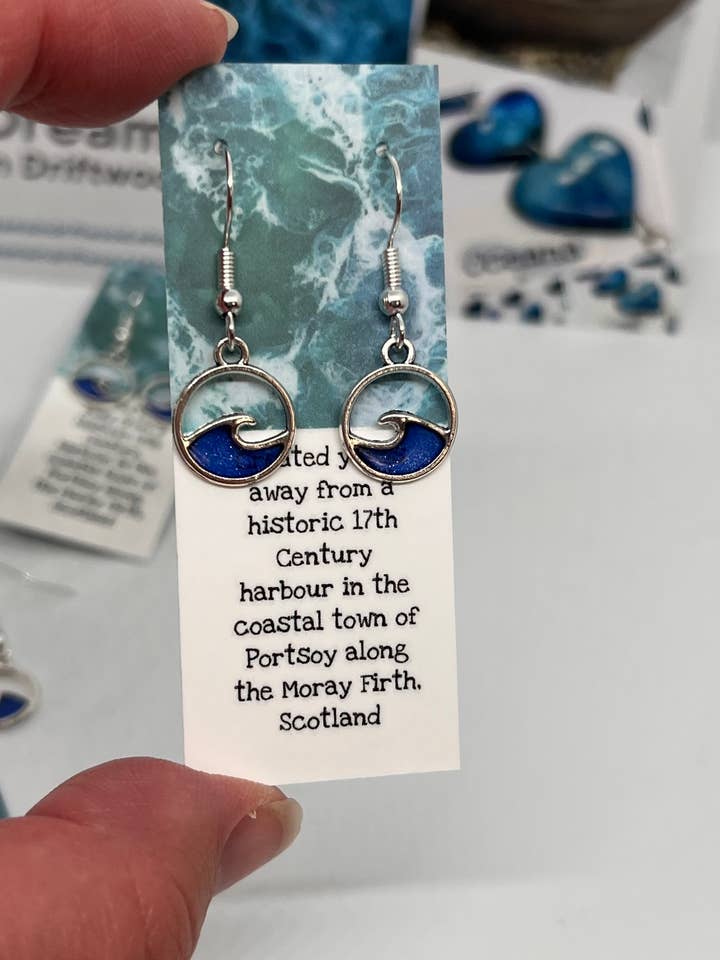 Wave drop Earrings | Scottish Gifts for wholesale by Dreams in Driftwood