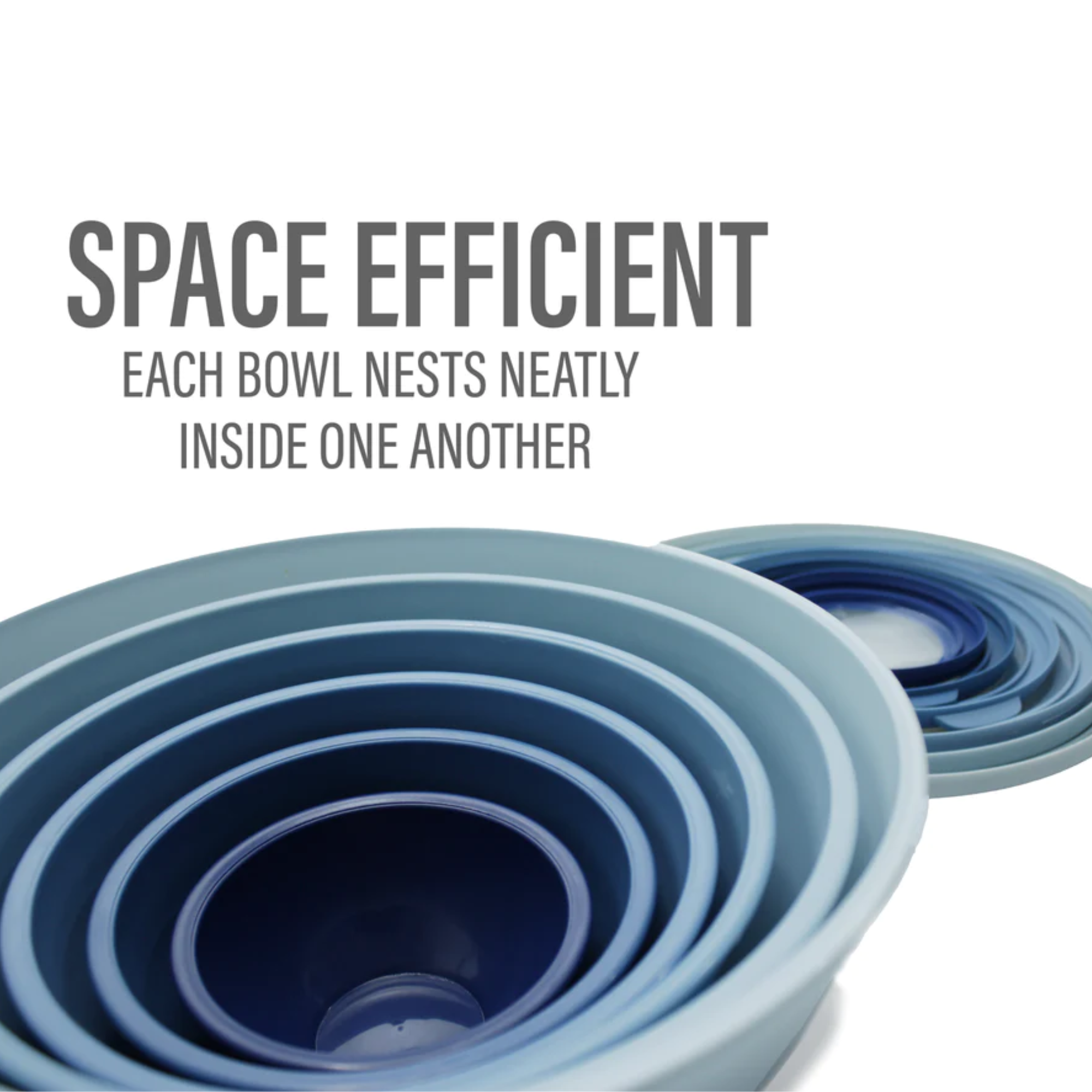 DE'VELO INC. – Großhandel Rührschüsseln – Rühr-/Vorbereitungs-Schüsseln im stapelbaren Design, Set aus 6 mit transparenten Deckeln2