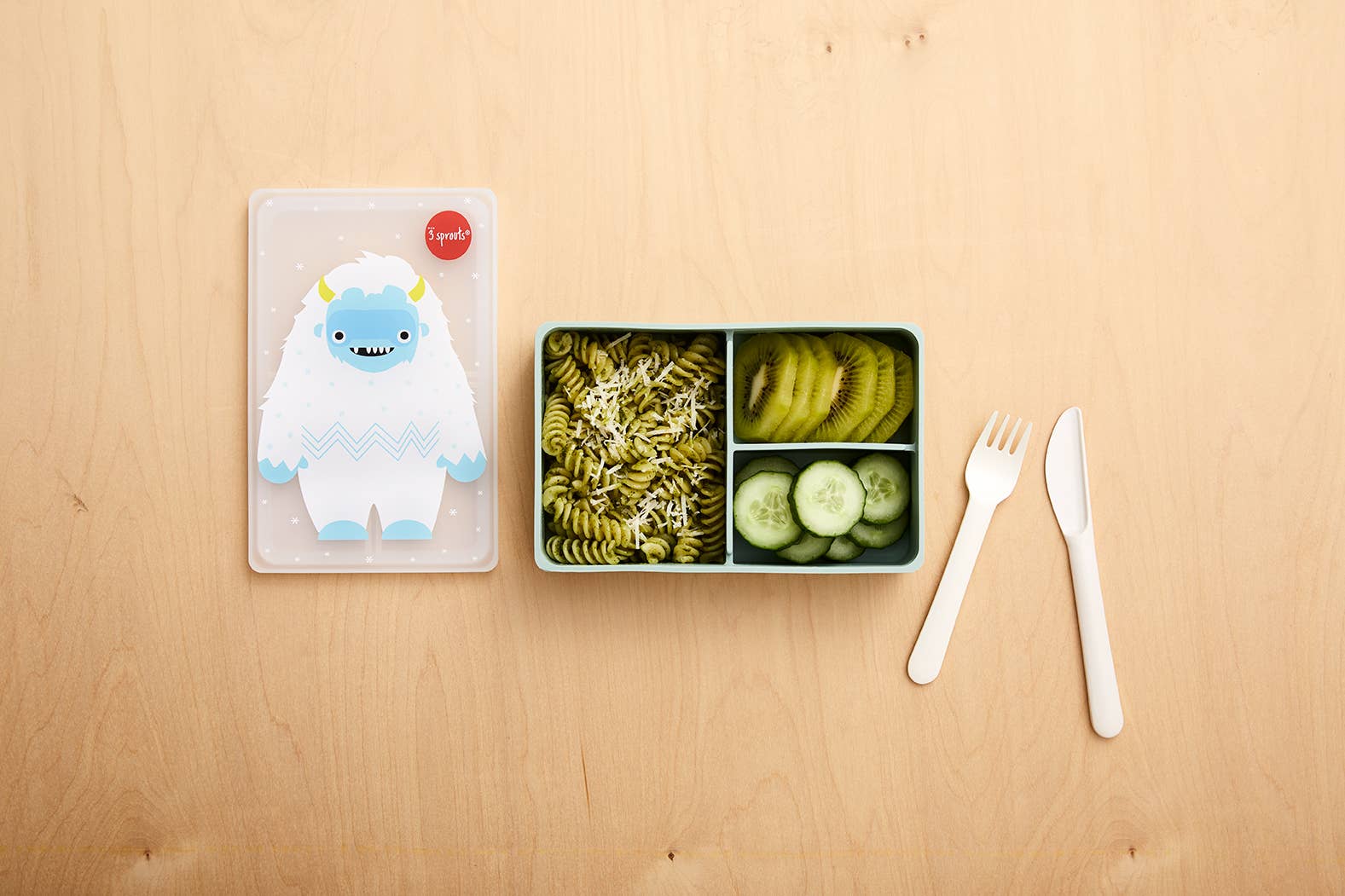 3 Sprouts – Engroshandel Madpose/-kasse – Børn – Børnebento i silikone – Yeti4