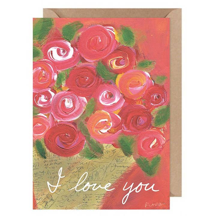 Cartão I Love You... Flavia por Flavia Weedn 100% algodão Fabricado na Suíça 0003-2333 por atacado de Flavia Art Studios