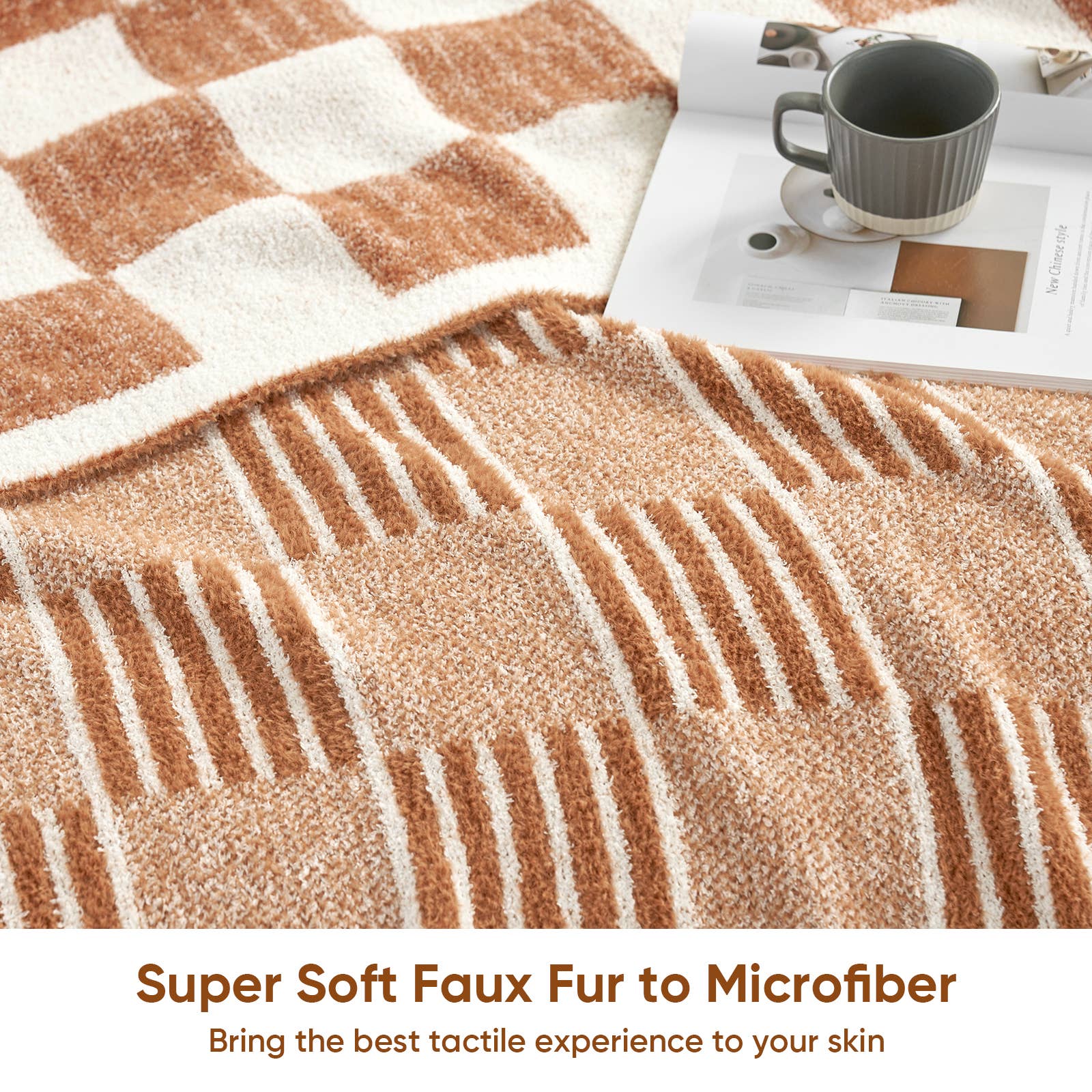 DreamValley - Wholesale Throw Blanket - SS Striped Checkered Throw Blanket 50x60 inches11