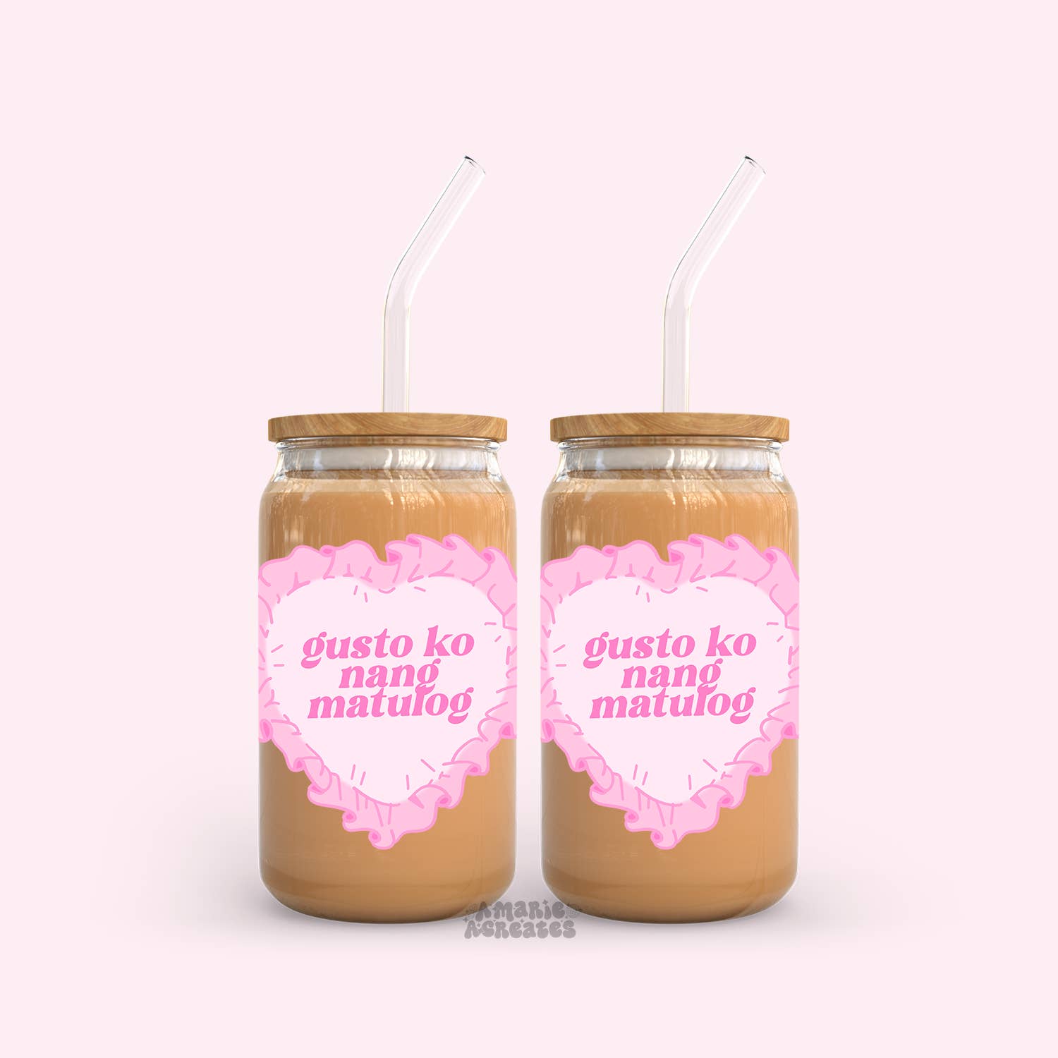 amarieacreates - Wholesale Drinking Glass/Cup - Gusto Ko Nang Matulog Glass Cup