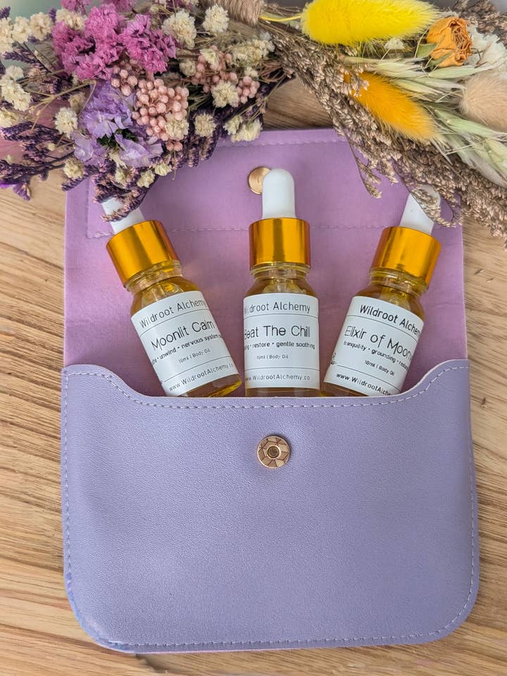 Twilight Restoration - Relax & Unwind Body Oil Trio for wholesale by Wildroot Alchemy