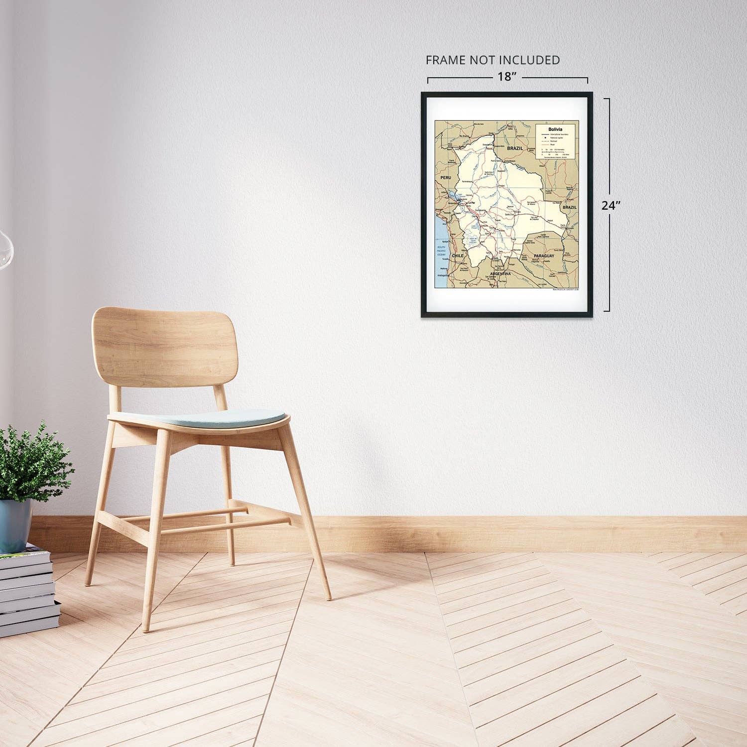 Historic Prints - Wholesale Map - 2006 Bolivia Map - Map of  Bolivia in South America - Map of Bolivia Showing Sucre Santa Cruz and La Paz Bolivia Wall Art Poster4