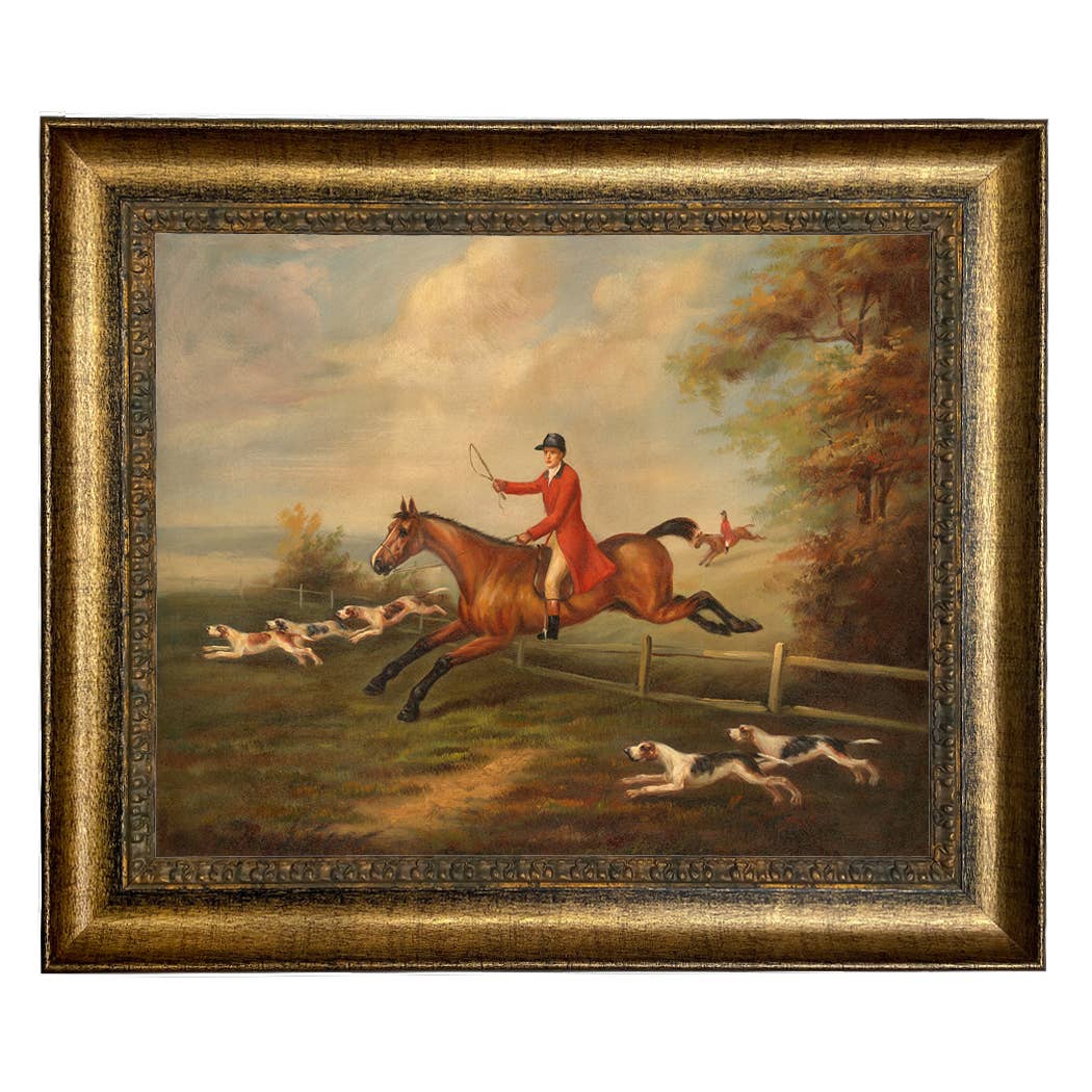 Madison Bay Co. - Historical Home Decor Reproductions - Wholesale Painting/Drawing - Fox Hunting Scene Vintage Painting Print on Canvas3
