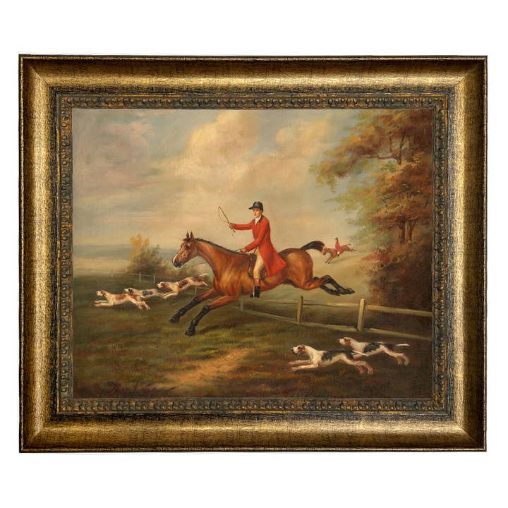 Madison Bay Co. - Historical Home Decor Reproductions - Wholesale Painting/Drawing - Fox Hunting Scene Vintage Painting Print on Canvas3