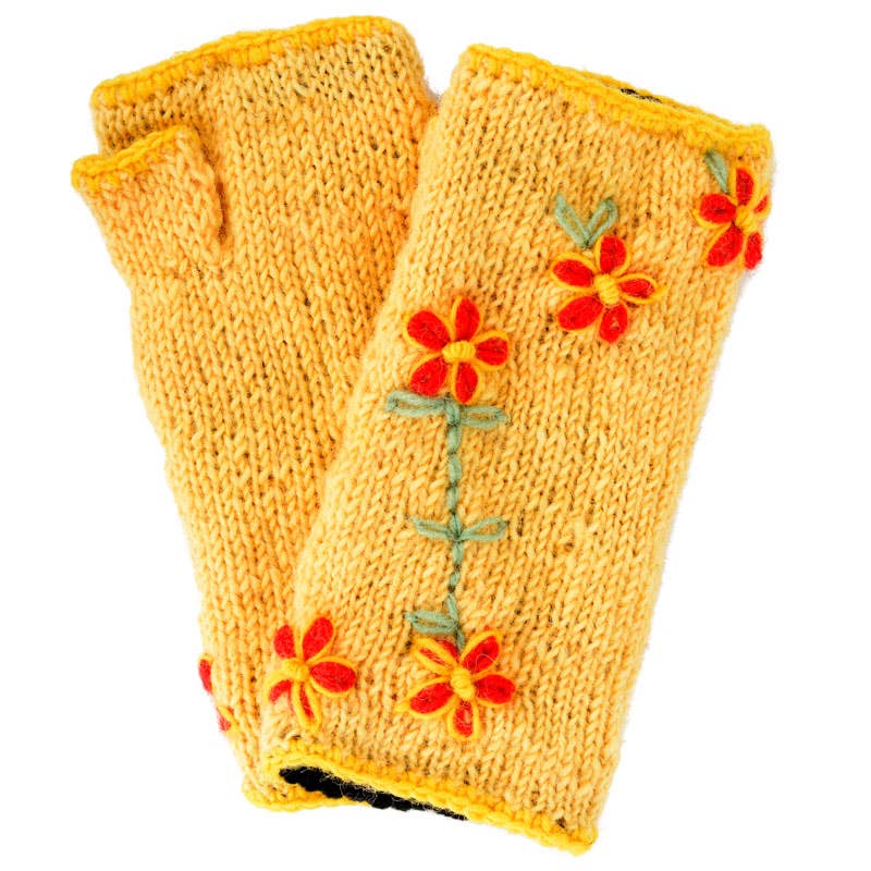 Benjamin International - Wholesale Handverwarmer - Gebreide handwarmers met bloemen1