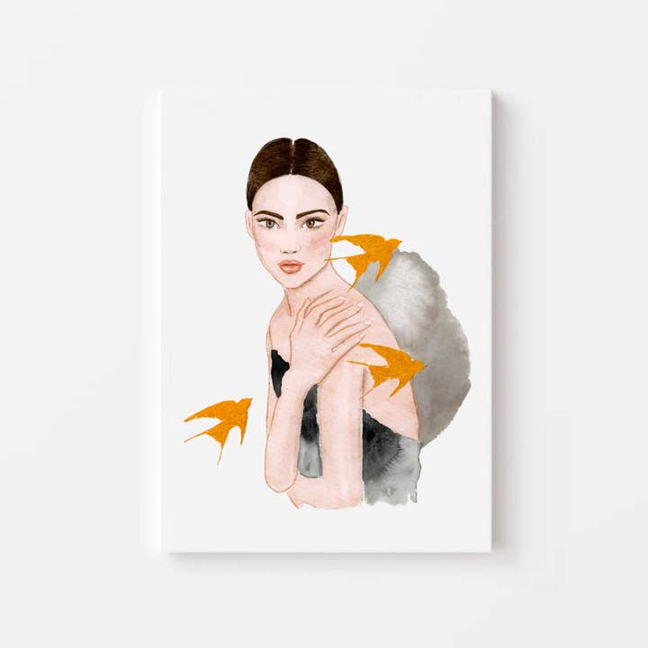 Swallows art print by Nina Maric for wholesale by Nina Maric Illustrations