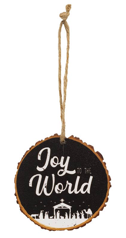 The Hearthside Collection – wholesale Ornament set – Nativity Wood Slice Ornament, 3 Assorted2