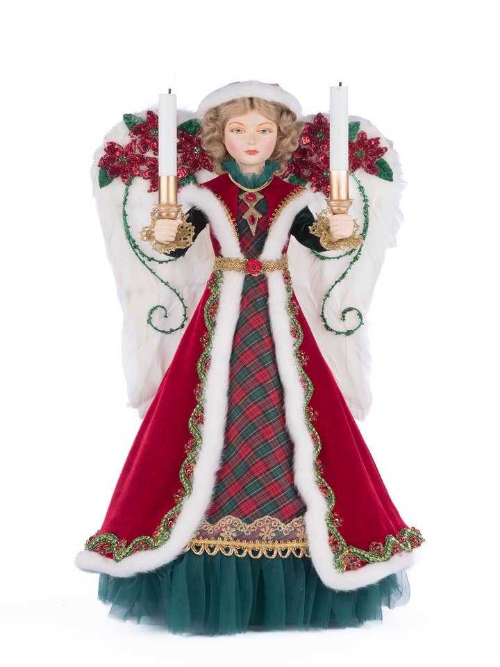 Décoration en forme d'ange Penelope Poinsettia pour la vente par Katherine's Collection