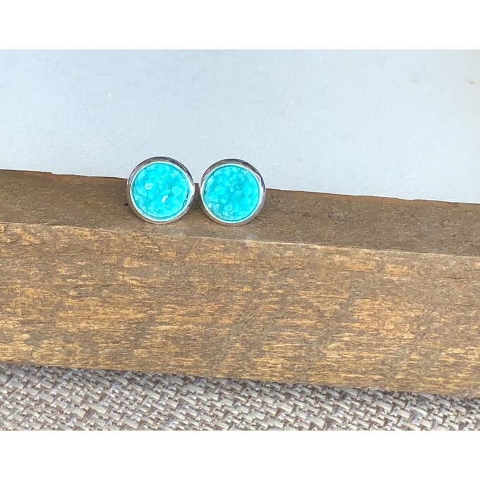 Borchie Zola Druzy Turchese per la vendita all'ingrosso da parte di KL Collective/Designs by Katie Leigh