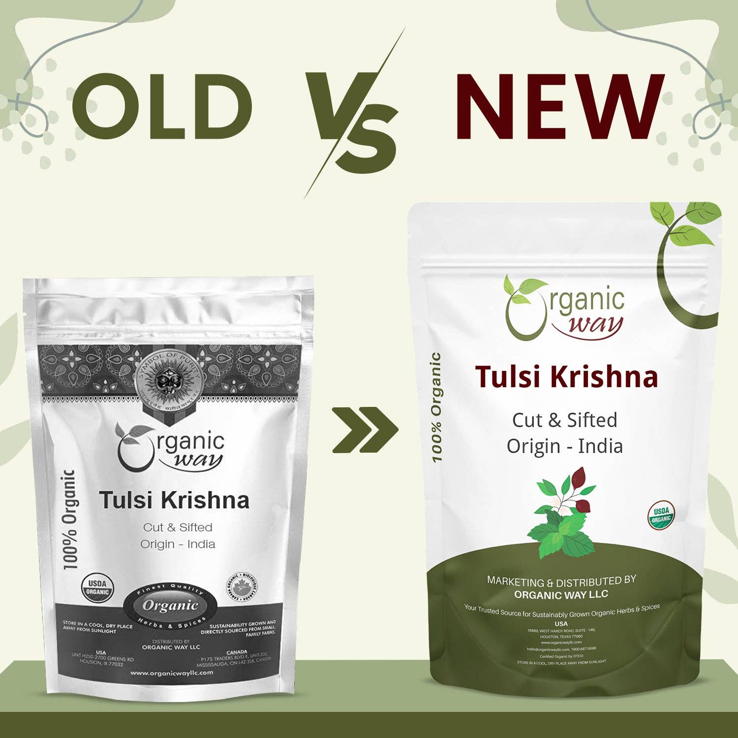 Organic Way LLC – wholesale Örter – Tulsi/Helig Basilika (Krishna) Skuren & Siktad (Ocimum Tenuiflorum) - Rena Blad Örtte | Kosher Certifierad | Rå, Vegansk, Icke-GMO & Glutenfri | USDA Certifierad | Ursprung - Indien4