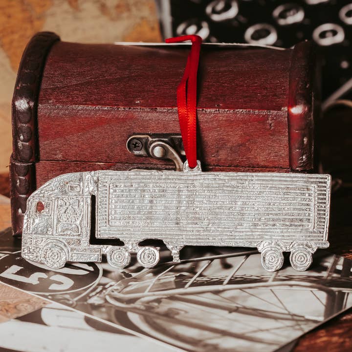 House of Morgan Pewter - Wholesale Ornament - Handmade 18 Wheeler Ornament - Truck Driver Gift4