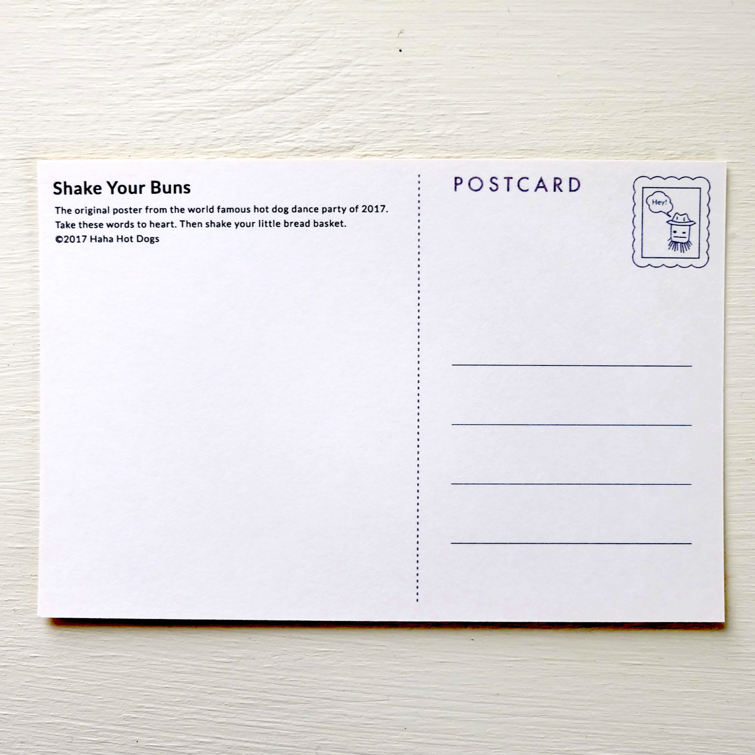 Haha Hot Dogs - Wholesale Postcard - Postcard - Shake Your Buns1