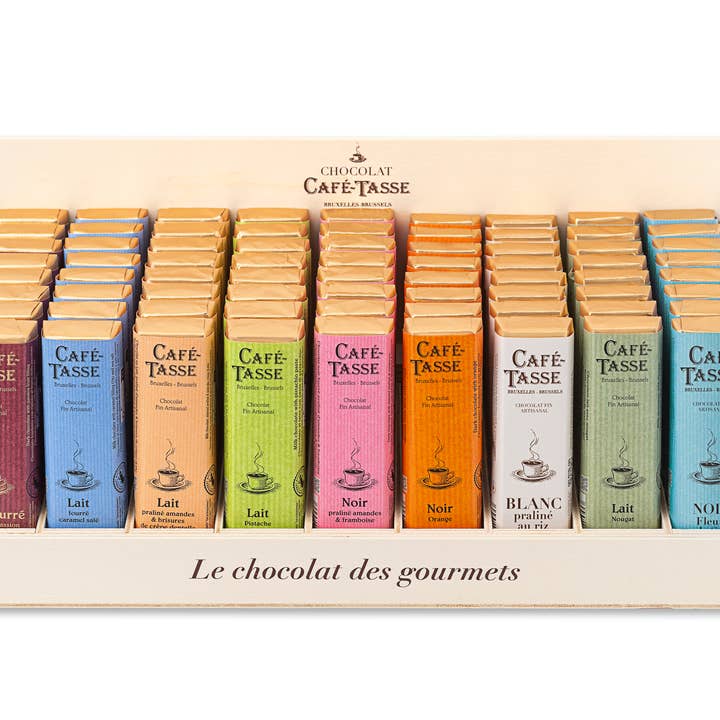 Expositor de madera con varitas surtidas recortadas (45 g) para venta al por mayor de Café-Tasse