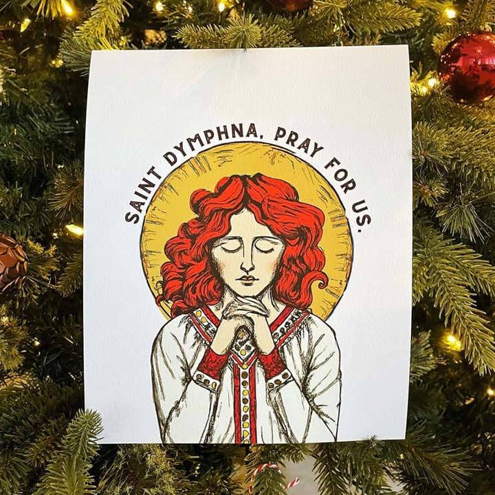 Impression d'art de Sainte Dymphna pour la vente par Brick House in the City