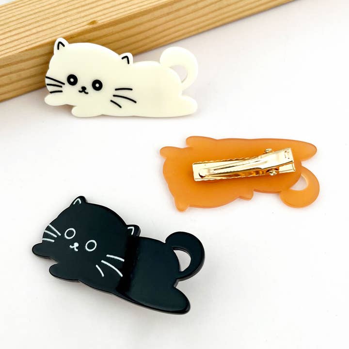 Fermaglio semplice piccolo per capelli a forma di gatto dei cartoni animati per la vendita all'ingrosso da parte di SoapElenGlen