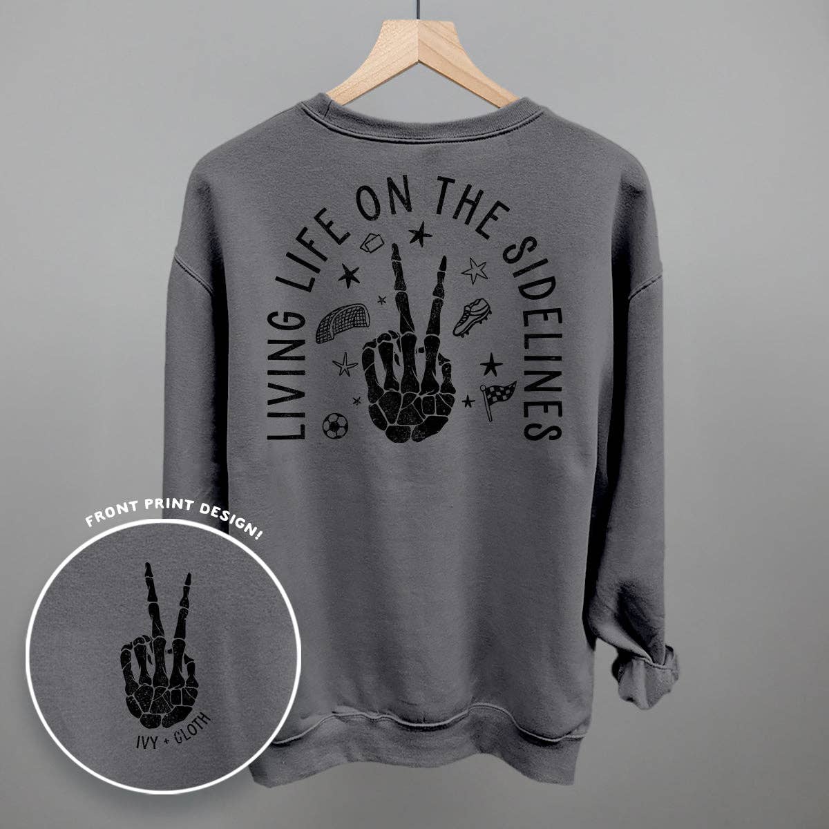 Ivy + Cloth - Wholesale Screen Printed T-Shirt - Women's - Living Life On The Sidelines Soccer (Back Print)6