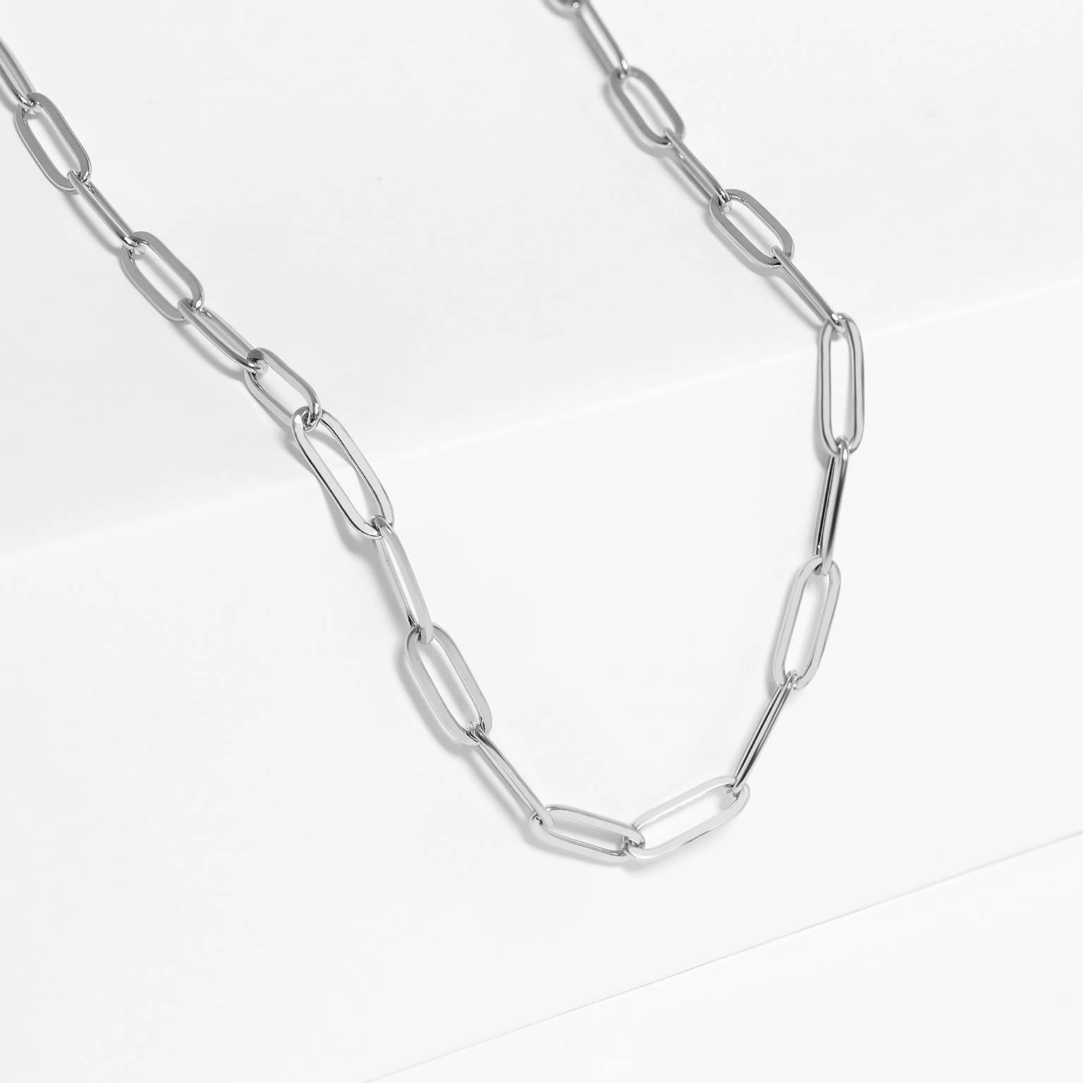 WJW - Wholesale Link & Chain Necklace - Stainless Steel Paperclip Chain Necklace7