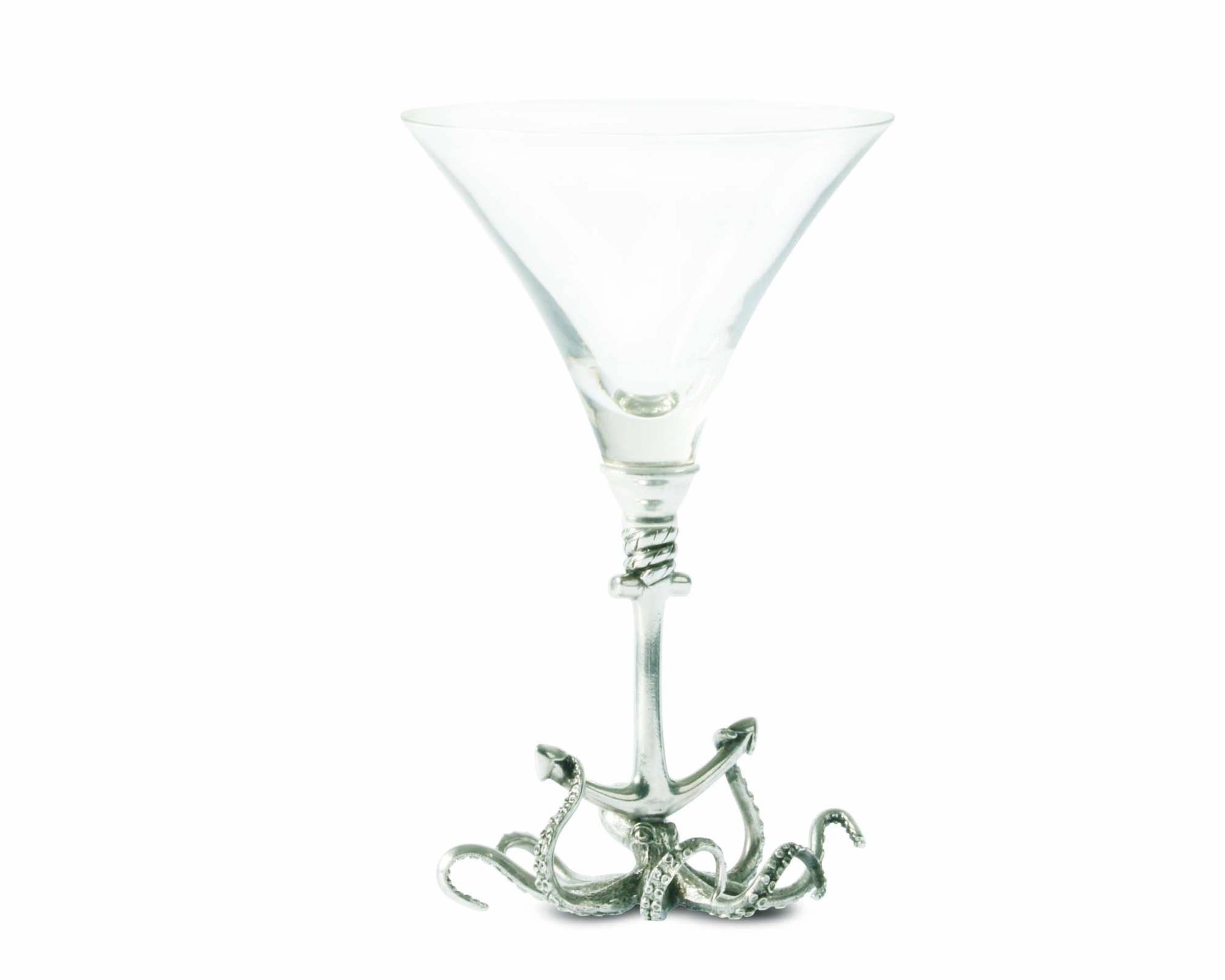 Vagabond House - Wholesale Cocktail/Liquor Glass - Octopus Pewter Stem Cocktail Glass
